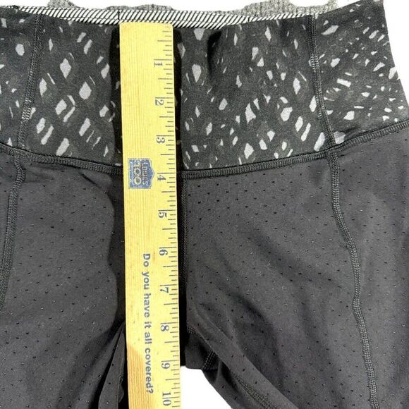 Lululemon Leggings Womens 2 Black Gather Crow Crop II Shine Dot Black Activewear - Picture 11 of 14